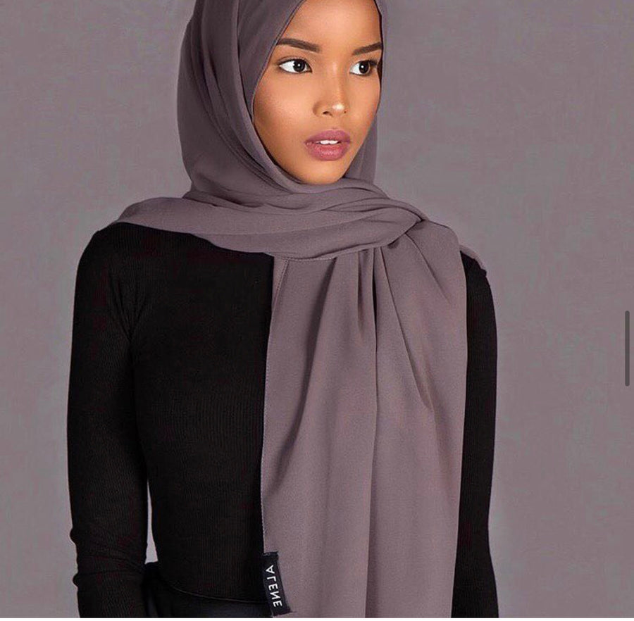 Dark Grey Luxe Chiffon Hijab