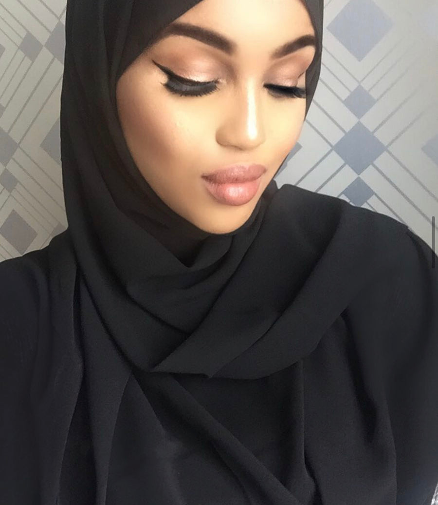 Black Luxe Chiffon Hijab